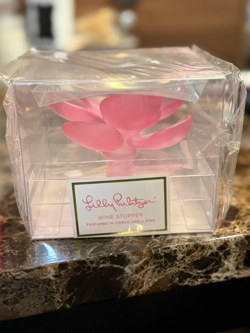 Lilly Pulitzer Flower Wine Stopper… FEATURED IN CONCH SHELL PINK